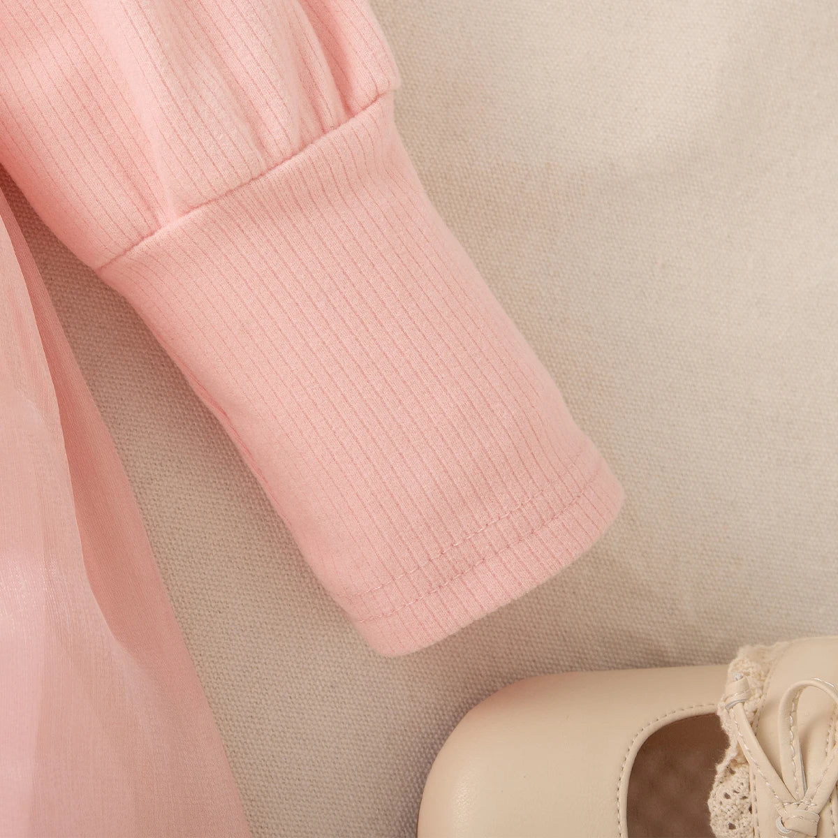 Lia Baby Girl Dress Spring/Fall Bow-Tie Tulle Long-Sleeve Dress