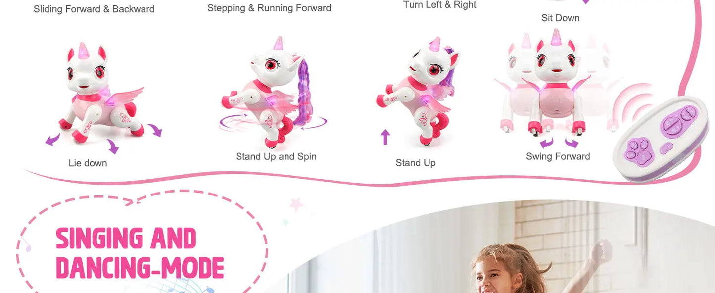 Unicorn Toys for Girls, Remote Control Robot Toys, Dancing Pets, Robot Toys for Kids