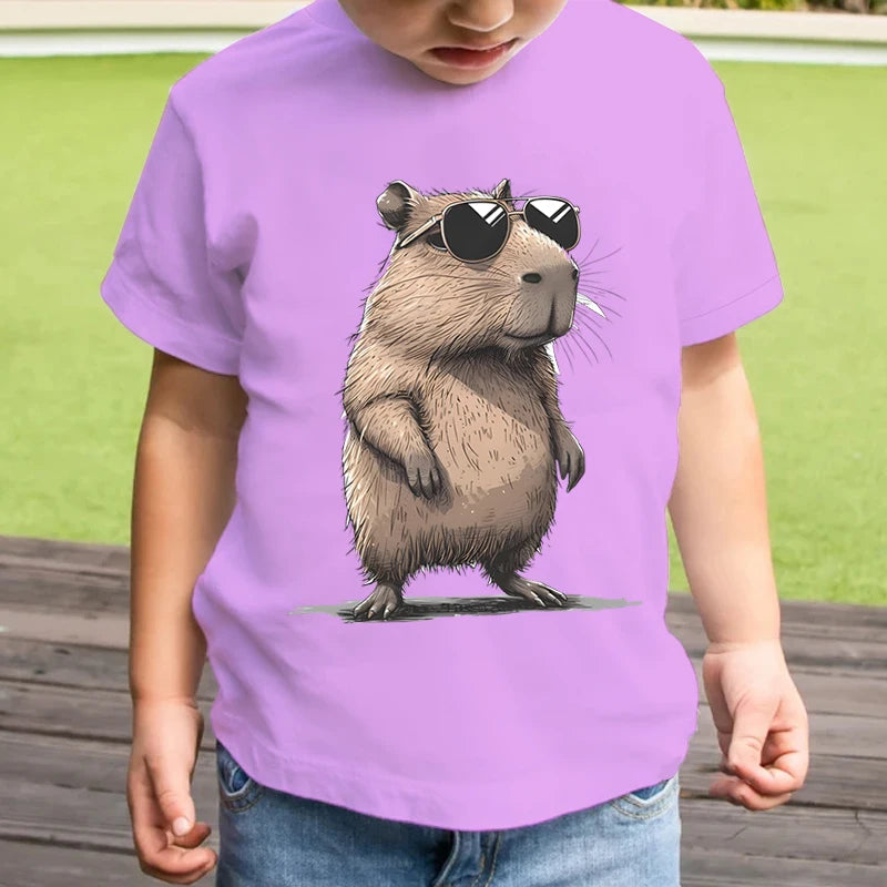 Cayetana Capybara Children T-shirt Cartoon Animal Summer Sleeve - GuGuTon baby store - Baby Fashion - Toddlers Outfits - Babies Outfits - Toddler Clothes - Kids Clothing - Newborn Clothes - Newborn Wear - Kids Wear - Trending Clothes - Trending Outfits - Fall Fashion - Winter Fashion - Girls Clothes - Boys Clothes - Babies Wear - Kids Accessories - KidsWear - Summer Clothes - Summer Fashion - Summer Trend - Falls Sweaters - Tops - Bottom - Jeans - Blouse - Dresses - Newborn Dresses - Toys
