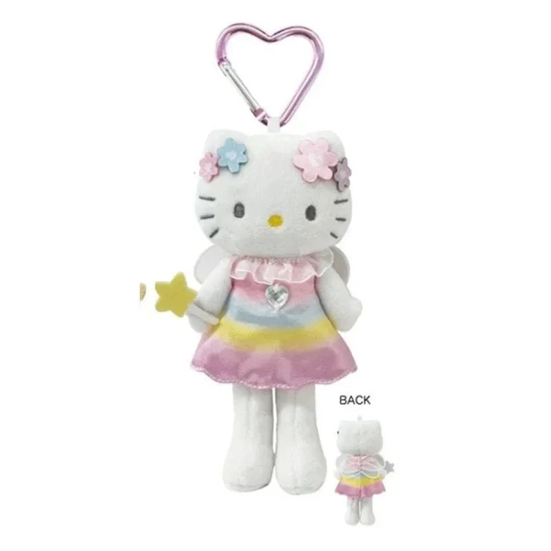 15cm Sanrios Anime Hello Kitty Plush Toy Keychain Long Legged Angel JK Uniform Bag Pendant Stuffed Doll Girl Bag Keychain Gift