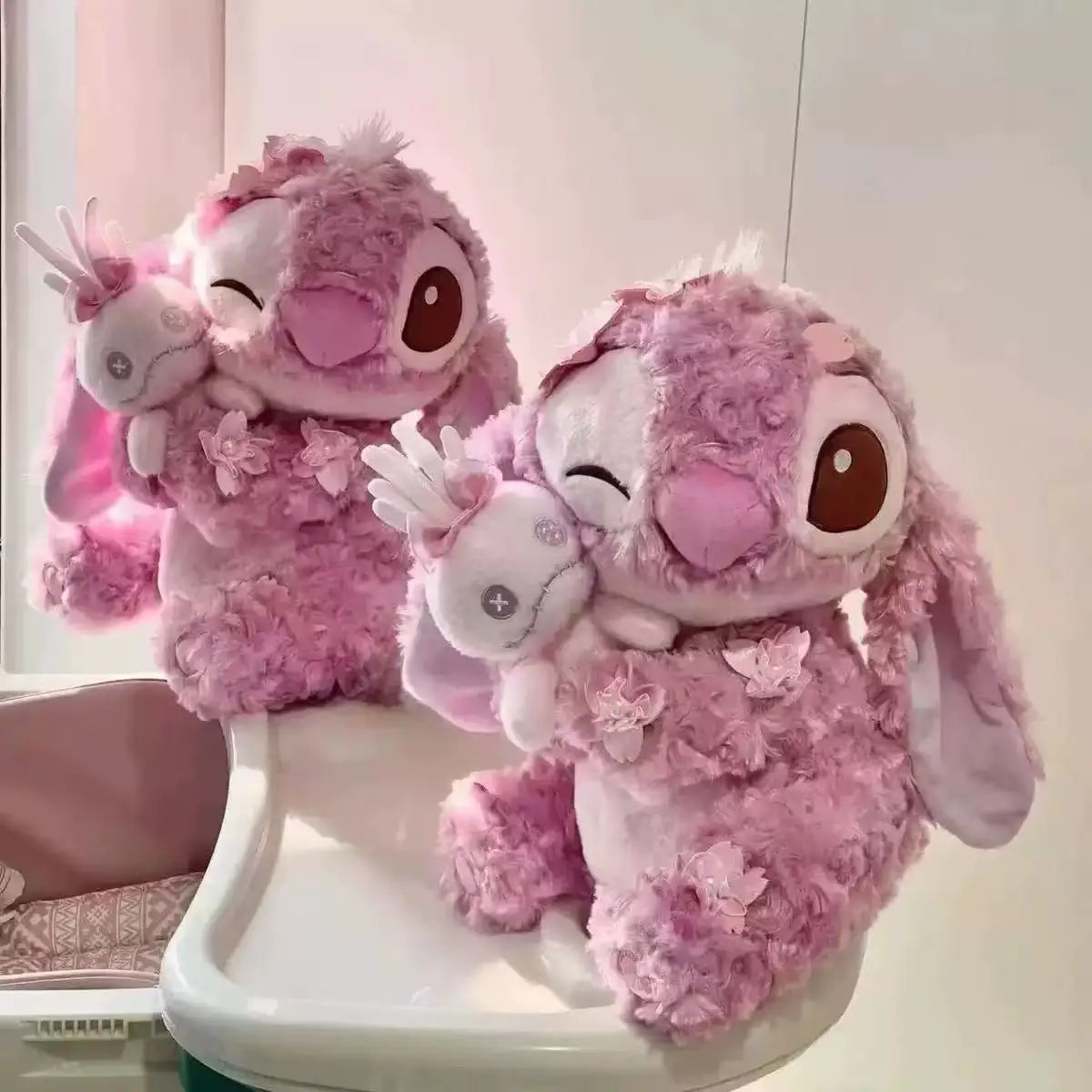 23cm Disney Stitch Sakura Plush Toy - Healing Style, Cute Gift for Girls & Lovely Collectible Decor