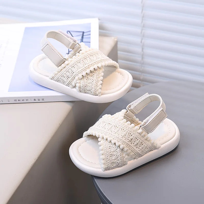 Girls Summer Beach Shoes Ethnic Style Kids Casual Sandals Soft Sole