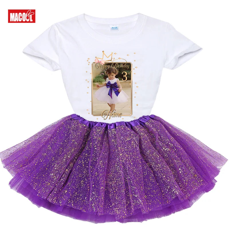 Kim Girls Birthday Princess Tutu Outfit Set