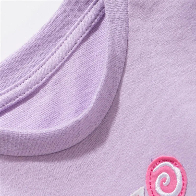 Mia New Arrival Ice Cream Embroidery Hot Selling Cotton Summer Girls