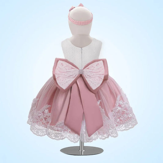 Baby Girl Dress, Little Princess Lace Color-block Baby First Year Old Summer Baby Dress
