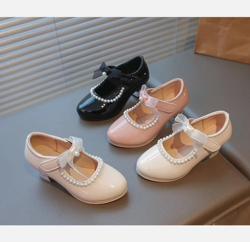 French Girl Heels Spring New Bow Girl Princess Shoes Soft Sole Girl Shoes Performance Shoe Fashion Women Shoes Туфли Для Девочки