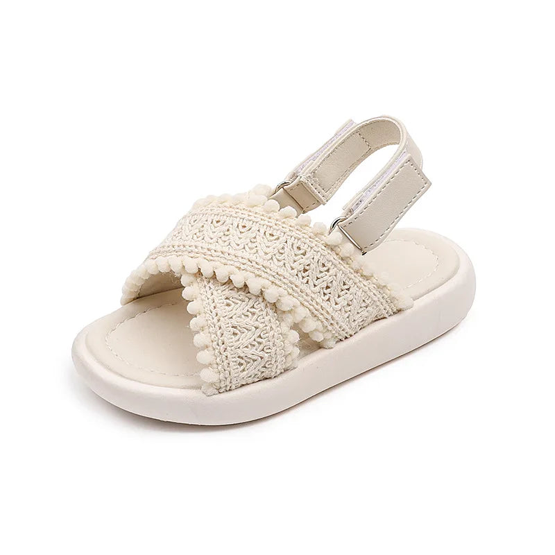 Girls Summer Beach Shoes Ethnic Style Kids Casual Sandals Soft Sole