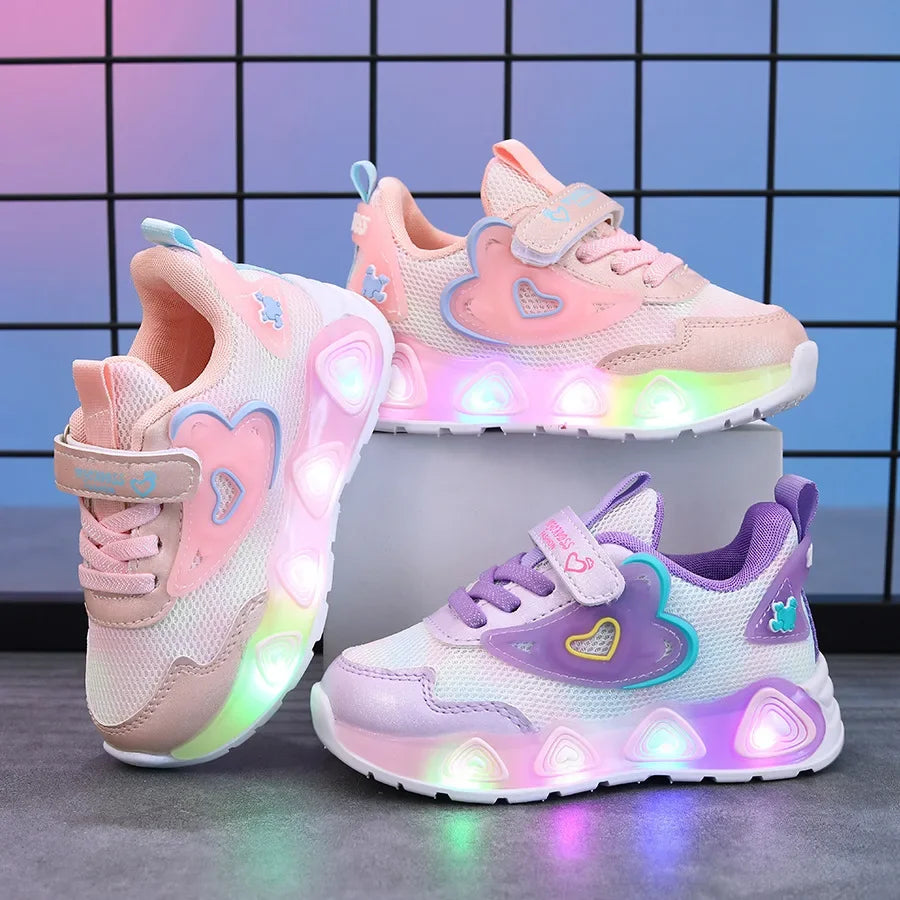 Sarah Heart LED Sneakers for Kids Ages 1-8