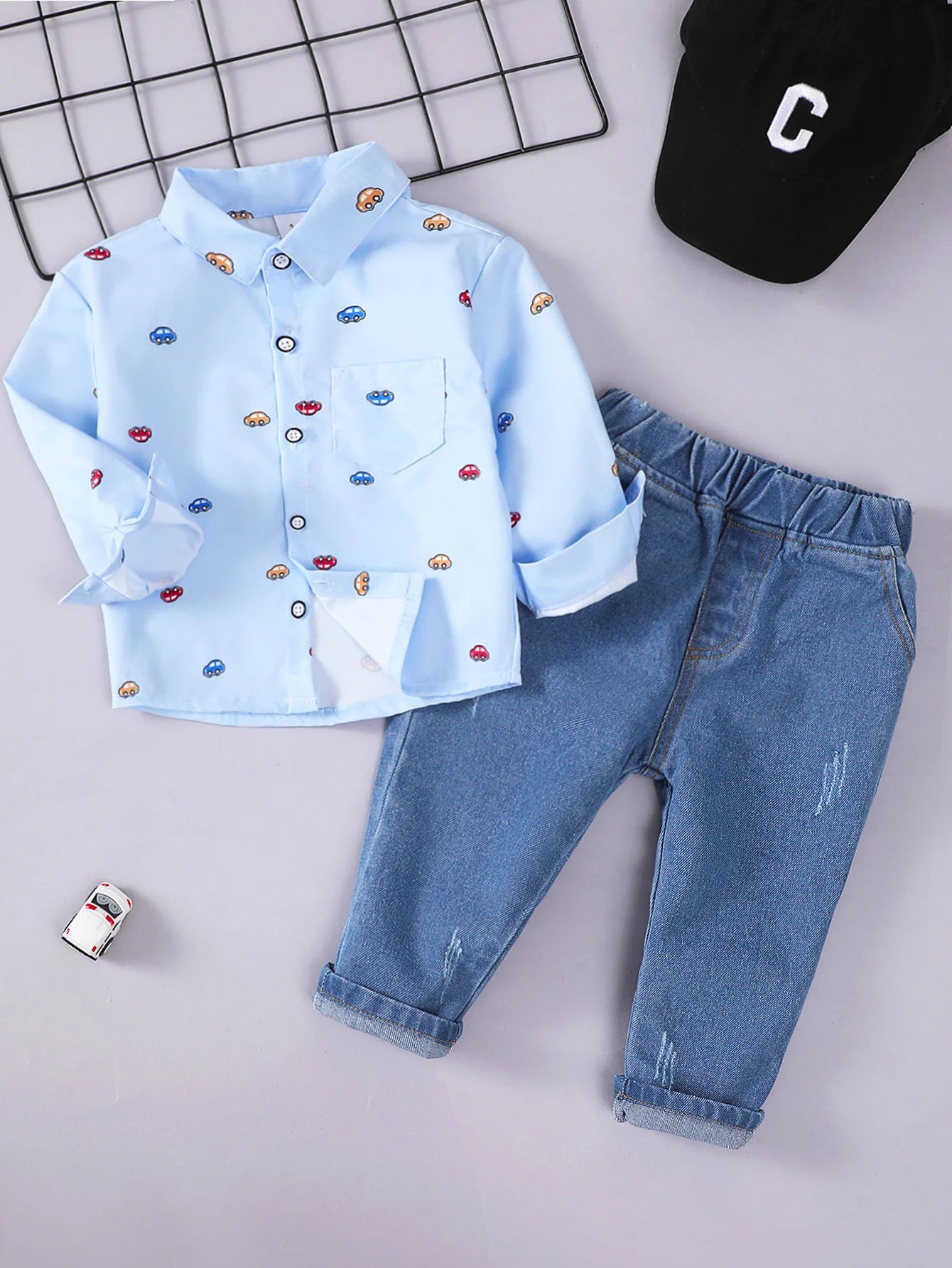 Toddler Winter Outfits Denim Jeans Set for Ages