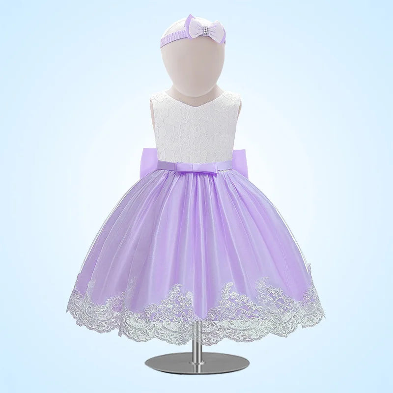 Baby Girl Dress, Little Princess Lace Color-block Baby First Year Old Summer Baby Dress
