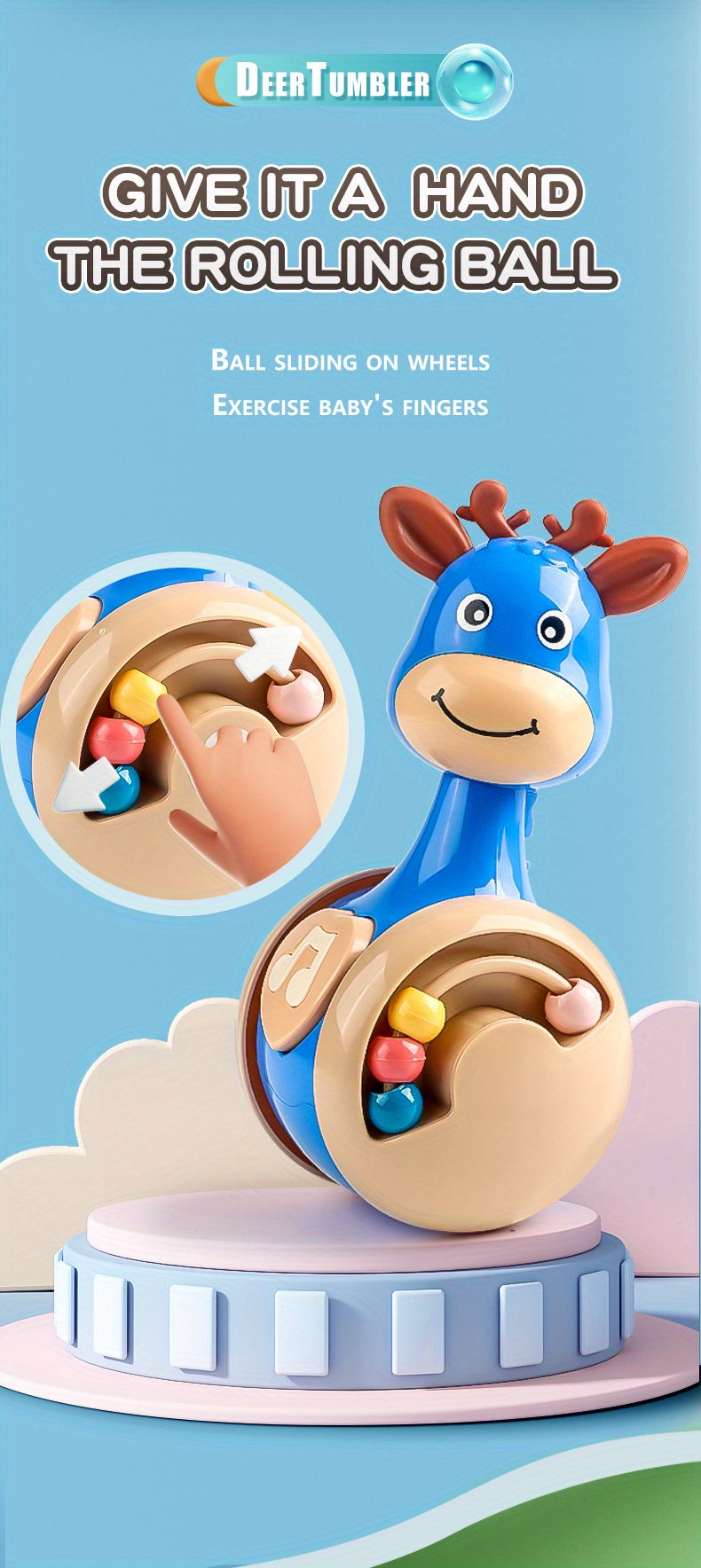 Roly Poly Baby Toys 6 to 12 Months, Tumbler Wobbler Toys for Infant Boy Girl - Perfect for Learning