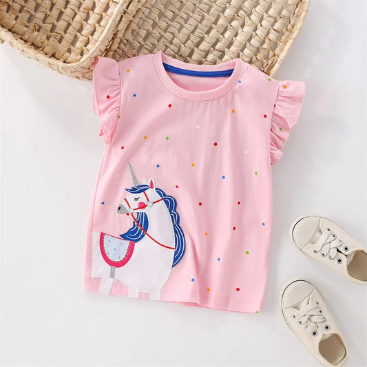 Leire Hot Selling Mouse Embroidery Cotton Summer Girls Children's