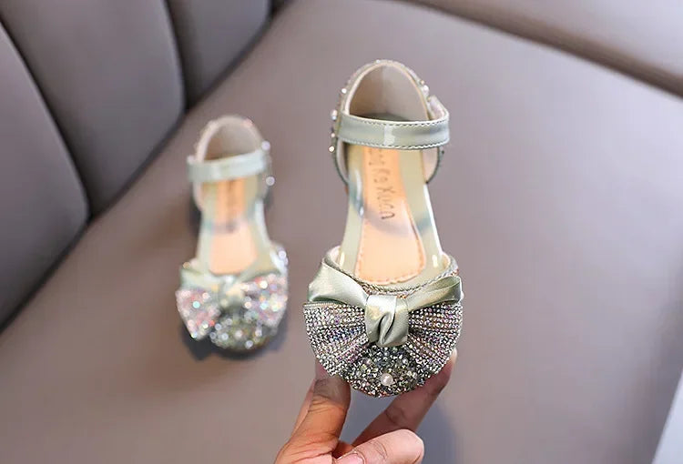 Sandals Toddler Girl Childrens Shoes Pearl Rhinestones Shining Kids Shoes