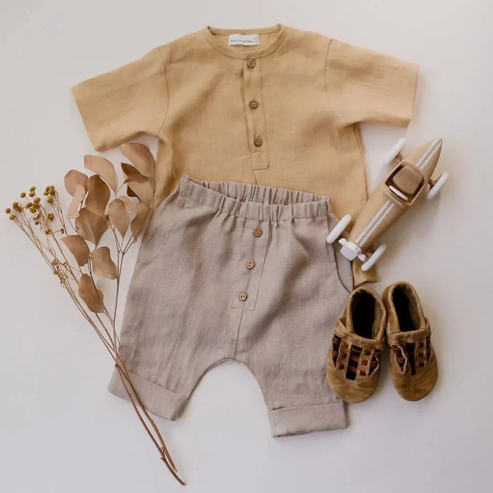 Ashton Boys Linen Shorts Outfit