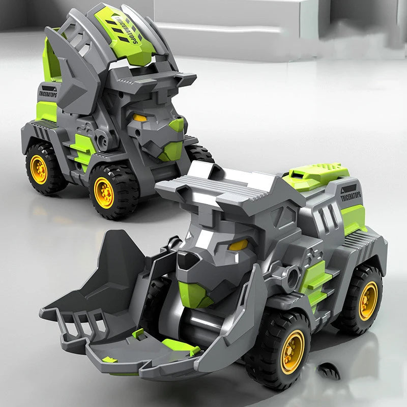 2 In 1 Transforming Dinosaur Car Automatic Transform Robot Diecasts