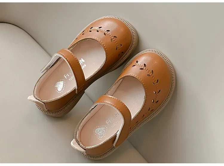 Girls' Leather Shoes Spring and Autumn New Breathable Girl Mary Jane Princess Shoes Black Performance Dance Shoes