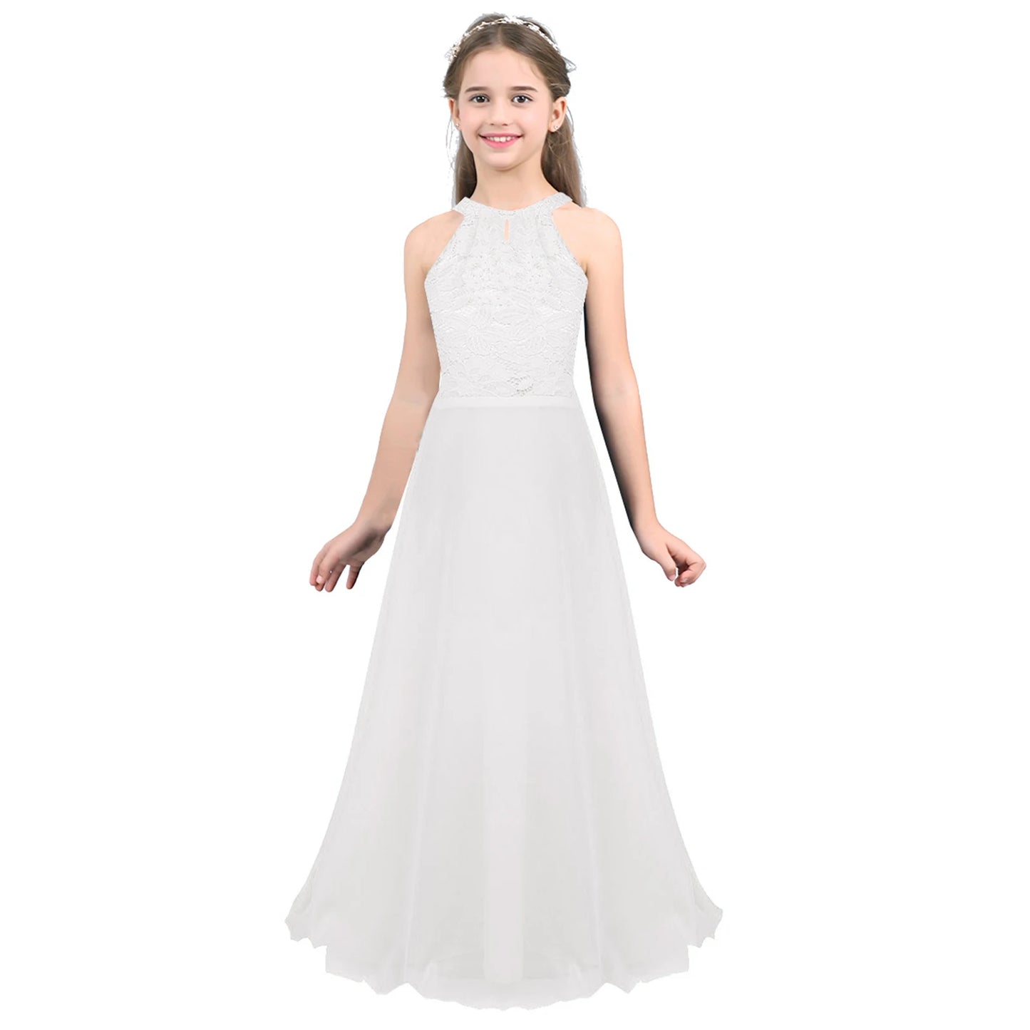Summer Fashion Flower Girls Dress Wedding  Birthday Party Kids Long Dress