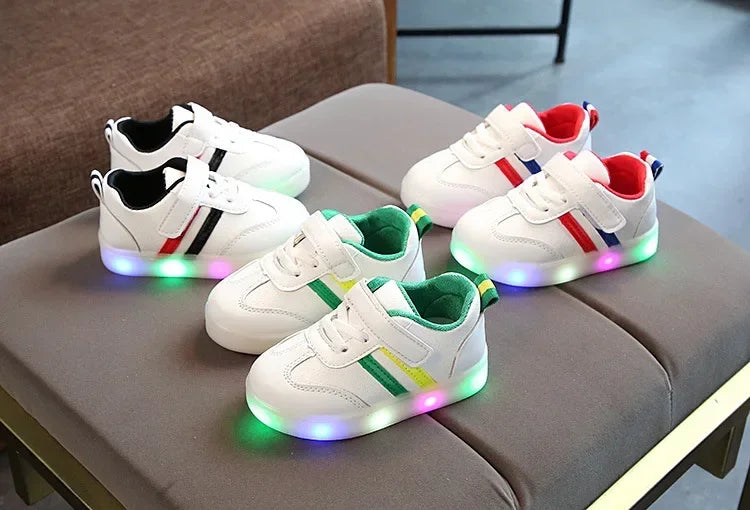 Trendy Child Sneakers Light Up Simple Girl Shoe Versatile Comfort Boy Shoe Anti Slip New Autumn Girl Sneaker Daily Casual Shoes