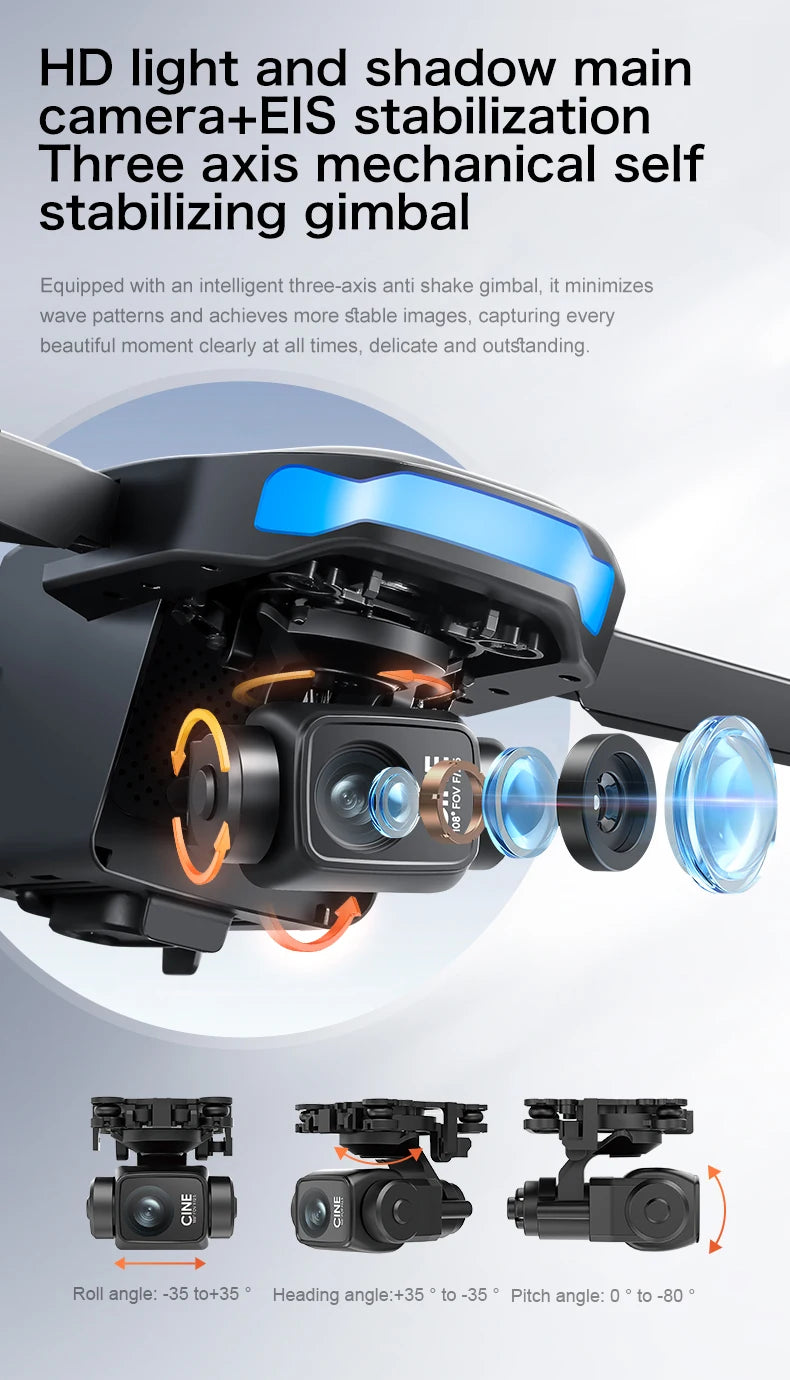 S-X1 Mini Drone 5G| 4K EIS Camera 3-Axis Gimbal | GPS Obstacle Avoidance