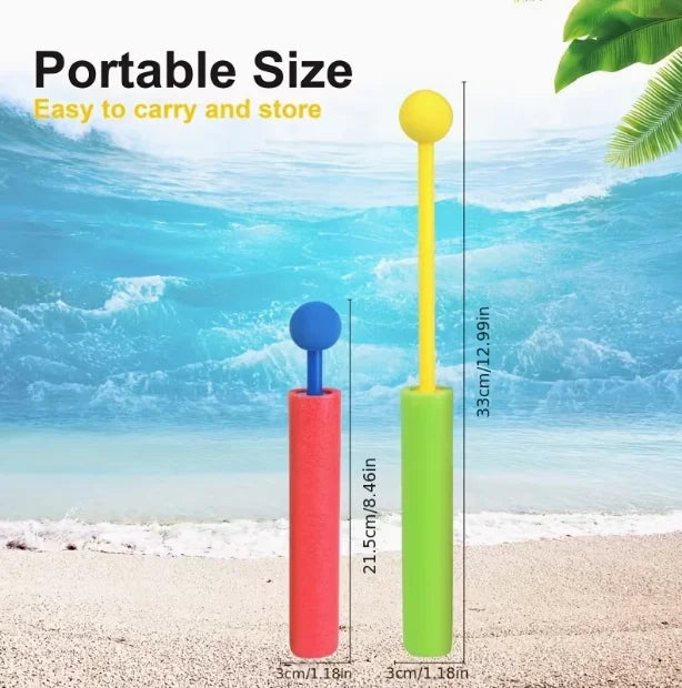 4 pcs New Summer Pull-Out Water Guns, Kids Mini Foam Water Guns, Outdoor Beach Water Cannon Toys in 4 Colors