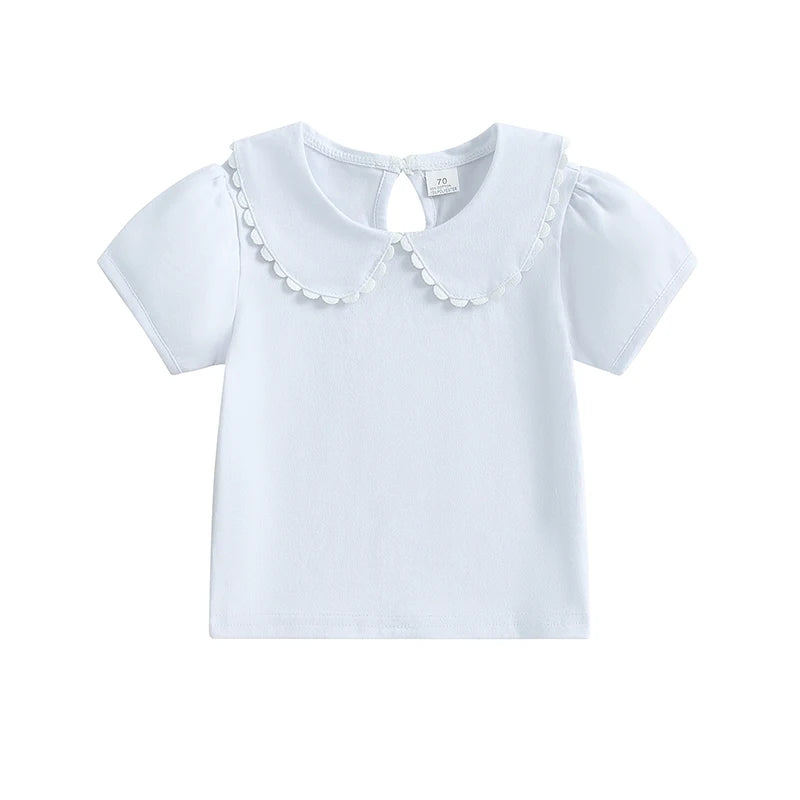 Lia Adorable Blouse with Cute Doll Collar Top