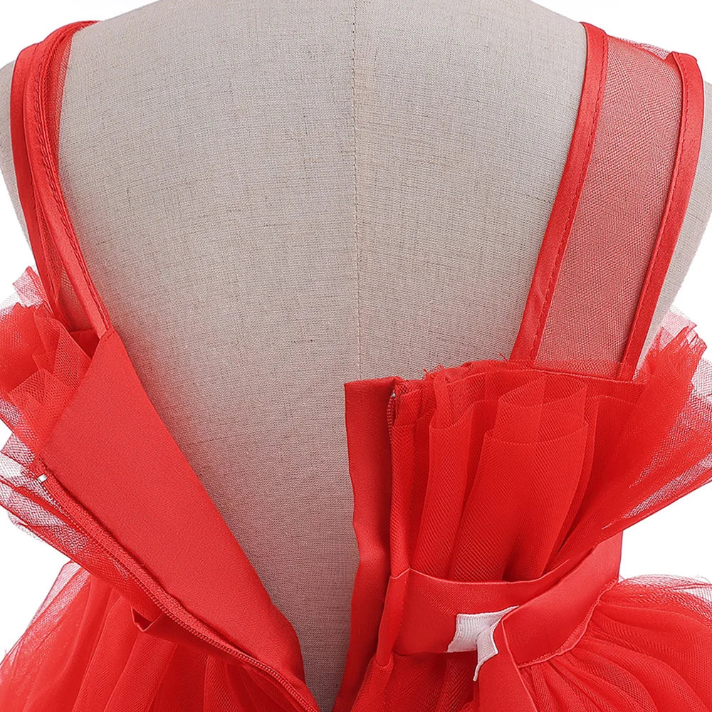 Summer Baptism Bridesmaids Party Baby Girls Dresses Tulle Trailing Wedding Birthday Princess Dress