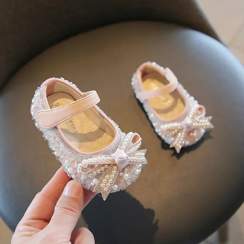 Fashion Girls Shoes Spring New Kids Leather Shoes Soft Soled Baby Shoe Anti Slip Girl Casual Shoes Simple Child Walking Shoe