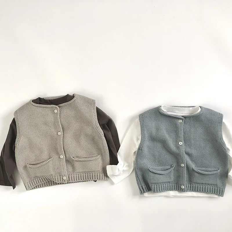 Tolentino Sleeveless Knit Vest Boys Solid Sweater - GuGuTon baby store - Baby Fashion - Toddlers Outfits - Babies Outfits - Toddler Clothes - Kids Clothing - Newborn Clothes - Newborn Wear - Kids Wear - Trending Clothes - Trending Outfits - Fall Fashion - Winter Fashion - Girls Clothes - Boys Clothes - Babies Wear - Kids Accessories - KidsWear - Summer Clothes - Summer Fashion - Summer Trend - Falls Sweaters - Tops - Bottom - Jeans - Blouse - Dresses - Newborn Dresses - Toys