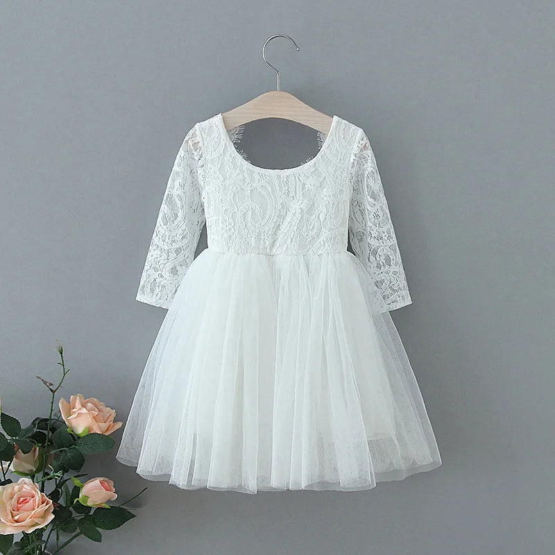 Flower Girl Dresses for Weddings Elegant Lace Long Sleeve Bridesmaid Dresses
