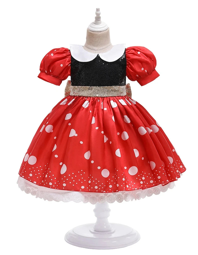 Girl Dress Cartoon Clothes Summer Costume Cosplay Princess Fancy Bow girl dress