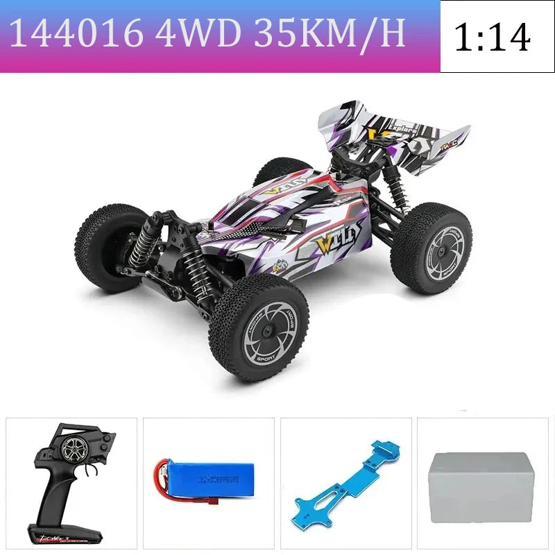 WLtoys144010 4WD Model with A Top Speed of 75 Km/h 1:14 Scale, High-speed Remote-controlled Off-road Drifting Racing Car for Boy