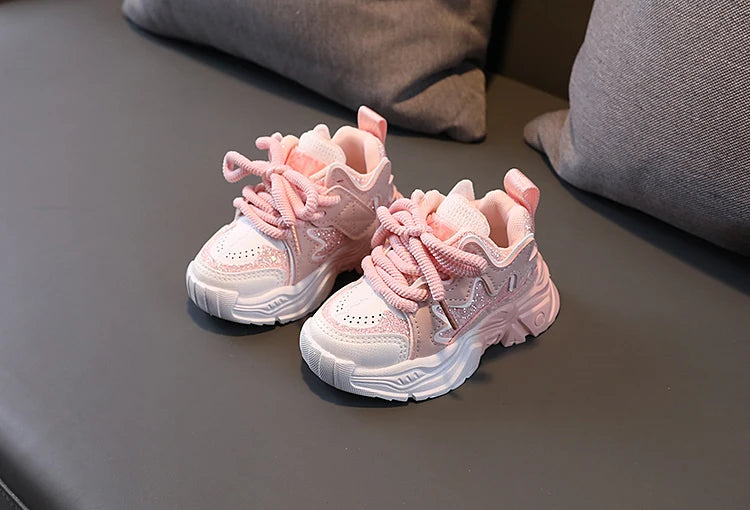 Children's Shoes 2026 New Toddler Girls Sport Shoes Soft Sole Breathable Outdoor Tennis Fashion Kids Sneakers EU21-30
