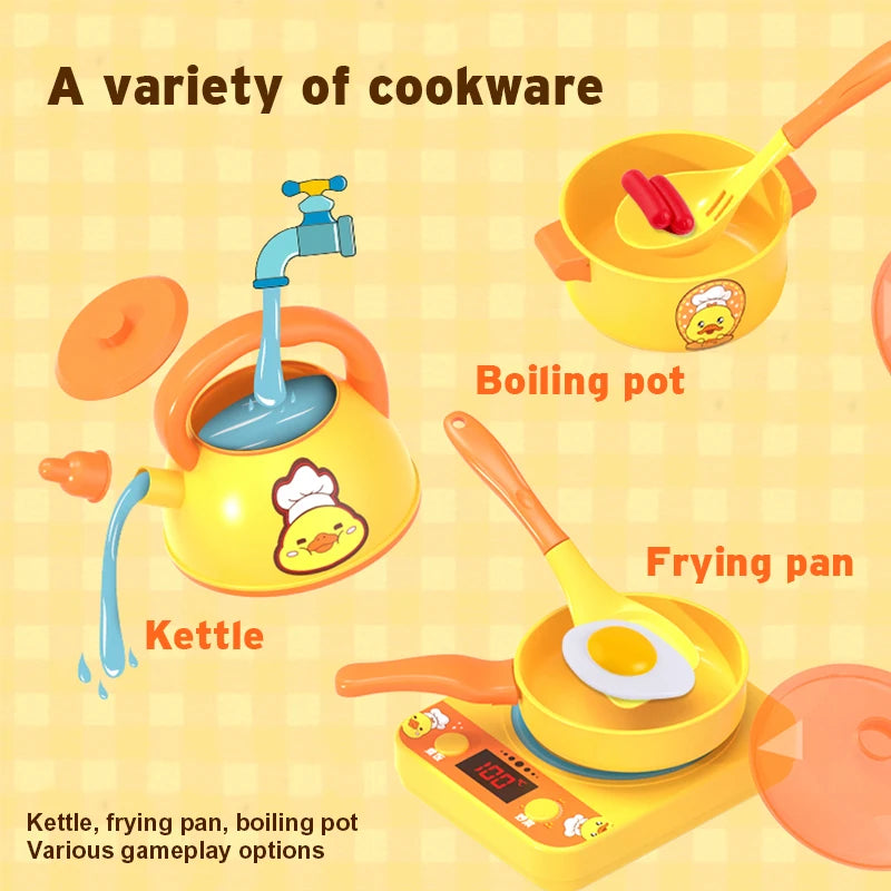 Children's play kitchen girl toy kitchen toy set simulation cooking set stir induction cooker set complete set kitchen utensils