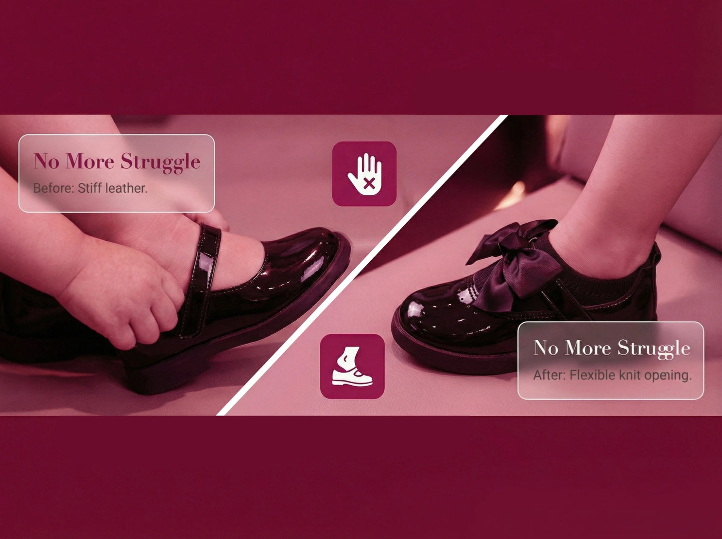 Reagan COMFY KIDS Kids Black Glossy Leather Shoes With Bow