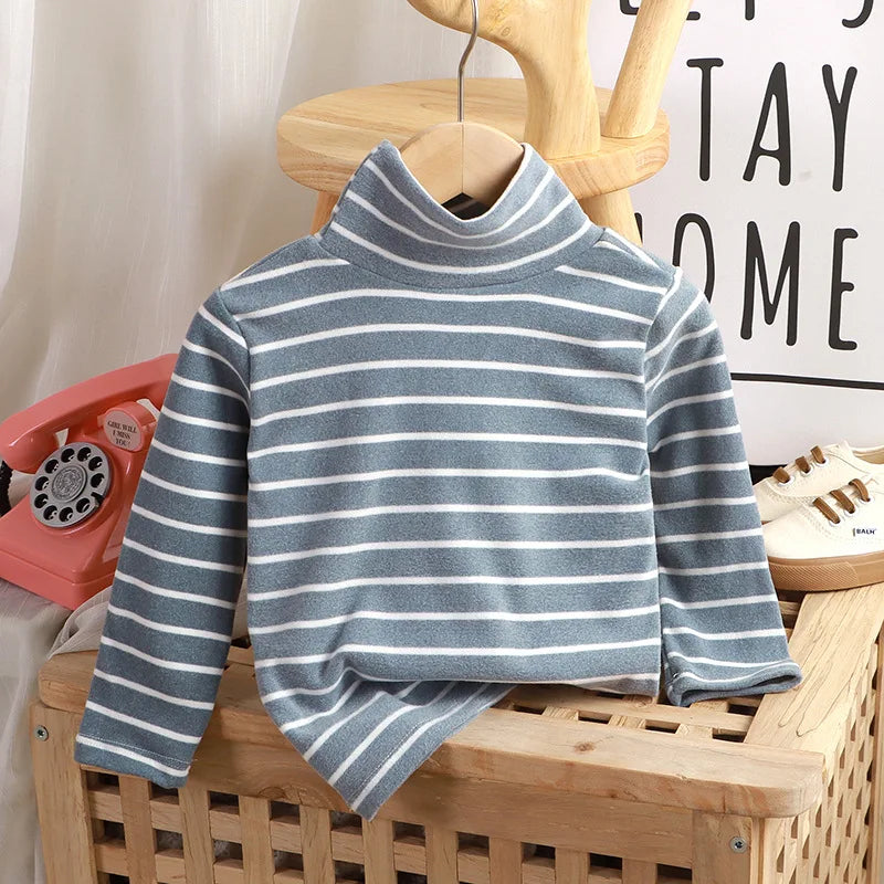 Rocio Striped High Collar Sweatshirt Top