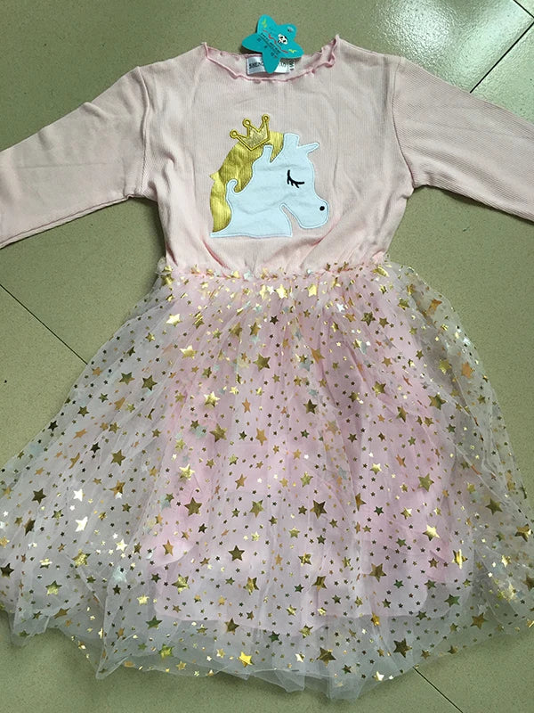 Unicorn Dresses for Baby Girls - Summer Knitted Party Dress