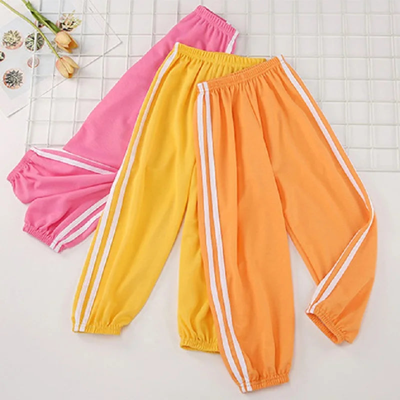 Leonardo Candy Color Side Stripe Patchwork Pants Kid Casual