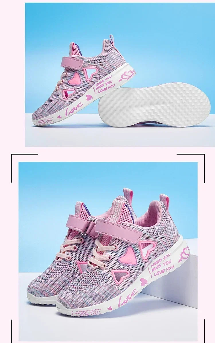 Girls Sneakers Kids Summer Light Mesh Casual Shoes Children Autumn Breathable Tenis