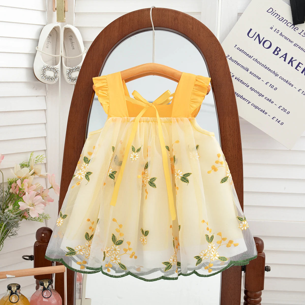 Baby Girl Princess Dress - Summer Floral Chiffon Sleeveless