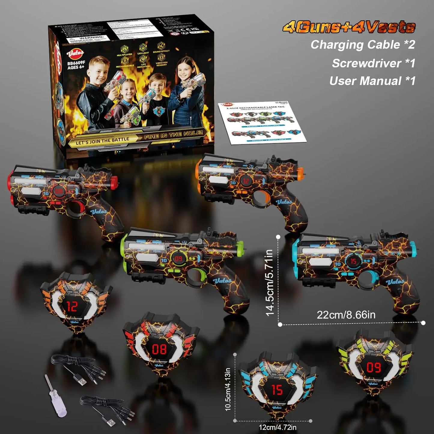 VATOS Kids Christmas Party Gifts Toy Team Play Battle Shooting Game