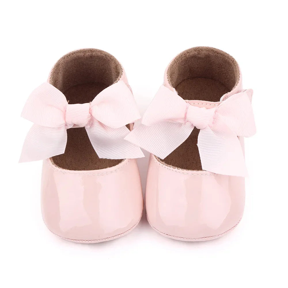 PU Princess Baby Girl Shoes for Newborn for Birth Big Bow Wedding first Walker PU Leather Toddler Girl Shoes 1 Year