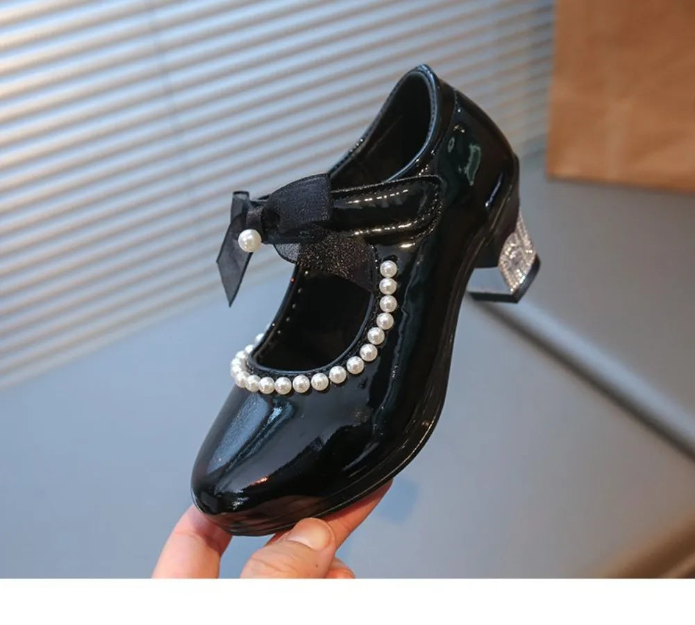French Girl Heels Spring New Bow Girl Princess Shoes Soft Sole Girl Shoes Performance Shoe Fashion Women Shoes Туфли Для Девочки