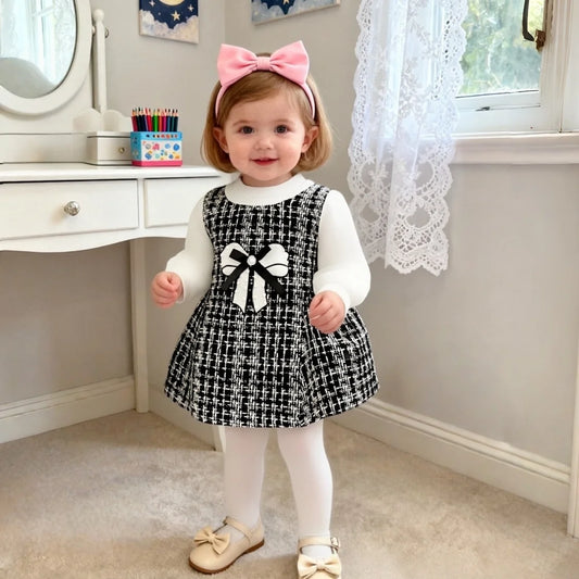 Zara Baby Girl Plaid Dress for Autumn and Winter Parties