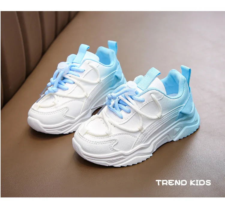 Girls Gradient Design Shoes Children Platform Sneakers Casual 4-12 Years Autumn Kids Chunky Running Sports Tennis Shoes for Girl