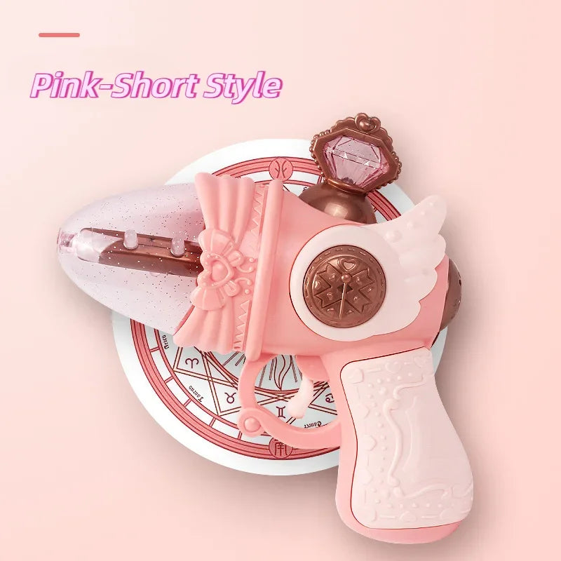 Girls Magical Electric Toy Gun Sound Light Gun Twirling Star Decoration Sweet Cute Princess Toy Non-firing Kids Birthday Gifts