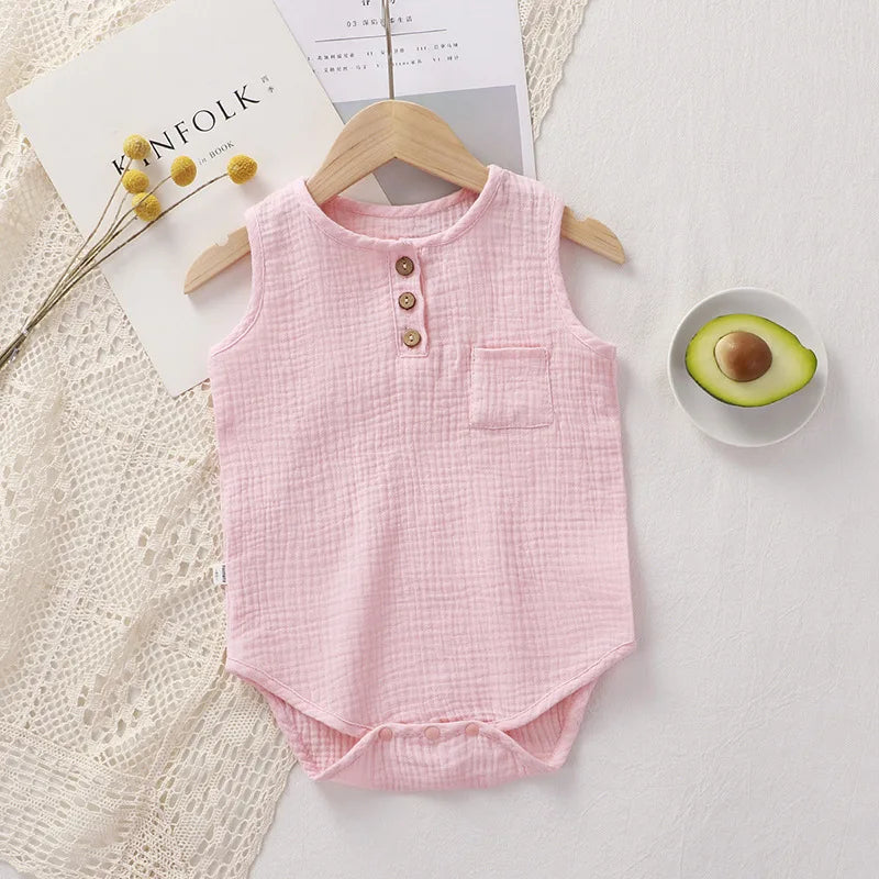 Sleeveless Muslin Bodysuit
