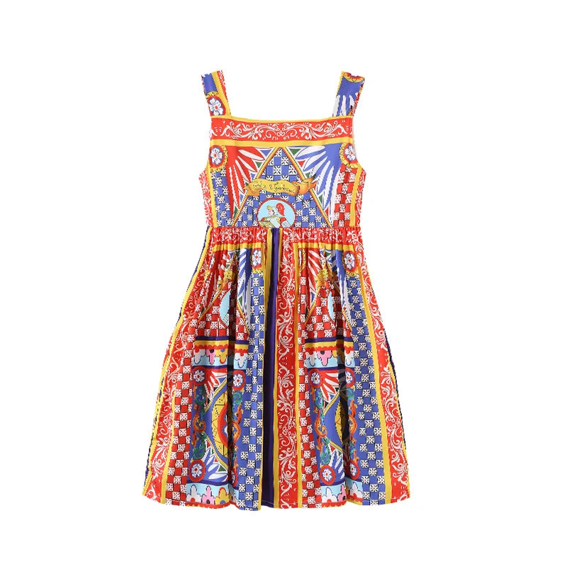 Kids Party Dresses For Girls Printed Evening Princess Girls Dresses