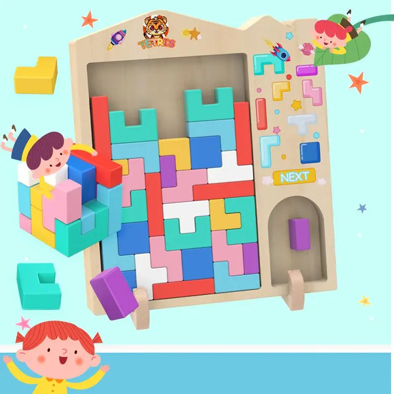 Tetris Building Blocks Children's Toys, 3d Jigsaw Puzzle Parent-child Games 3 To 6 Years Old