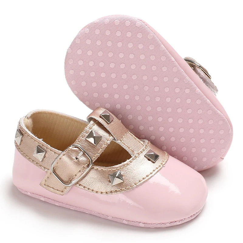 Baby Girl Sandals 2025 Spring and Autumn Korean Edition Versatile Rivet Dancing Princess Single Shoes Fashion Baby Leather Shoes