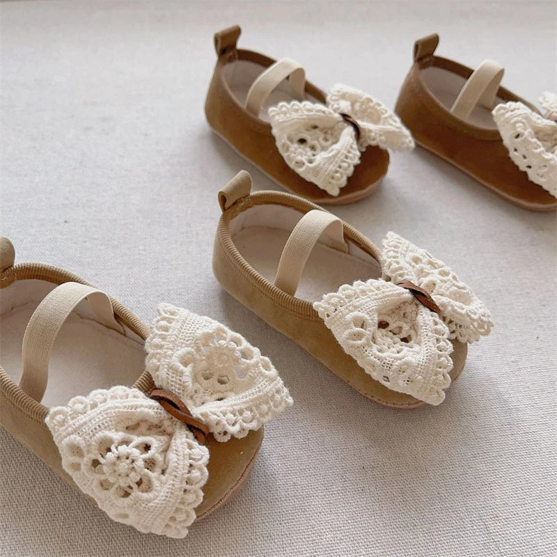 Baby Girls Shoes Autumn Winter Children Lace Bow Princess Shoes